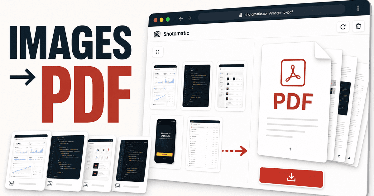 Shotomatic Image to PDF Converter with page order and PDF settings